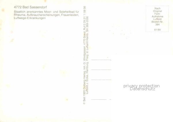Bad Sassendorf Moorbad Soleheilbad Fliegeraufnahme – Bild 2