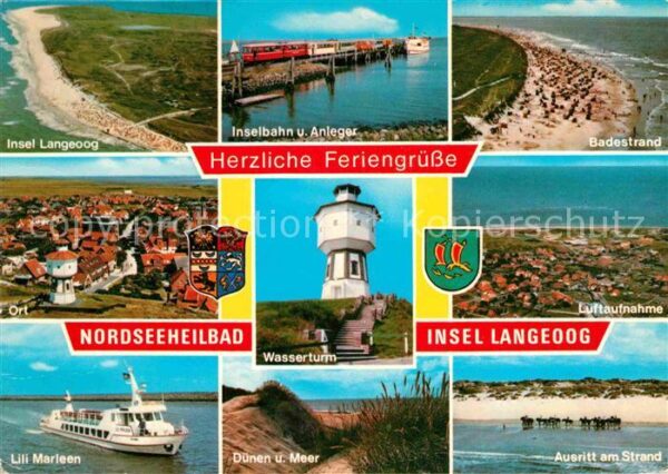 Langeoog Nordseebad Insel Fliegeraufnahme Inselbahn Anleger