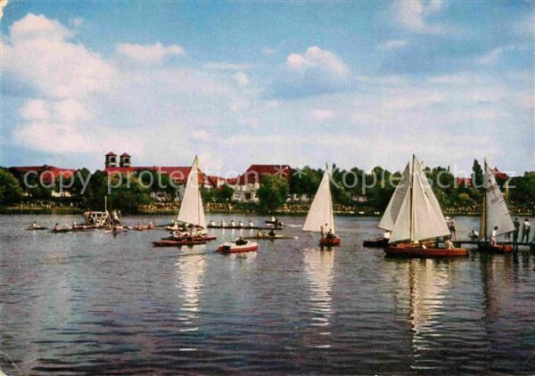 Muenster Westfalen Wassersport auf dem Aa See Rudern Segel