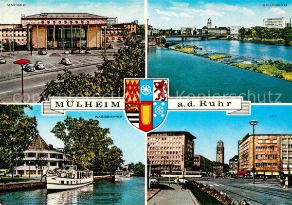 Muelheim Ruhr Stadthalle Schlossbrücke City Wasserbah