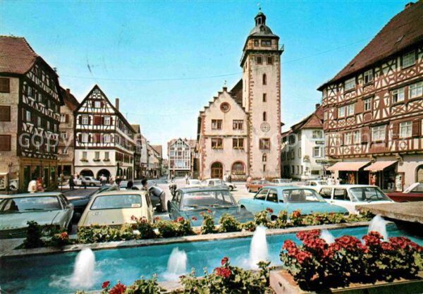 Mosbach Baden Marktplatz Brunnen Stadt der Fachwerkhä