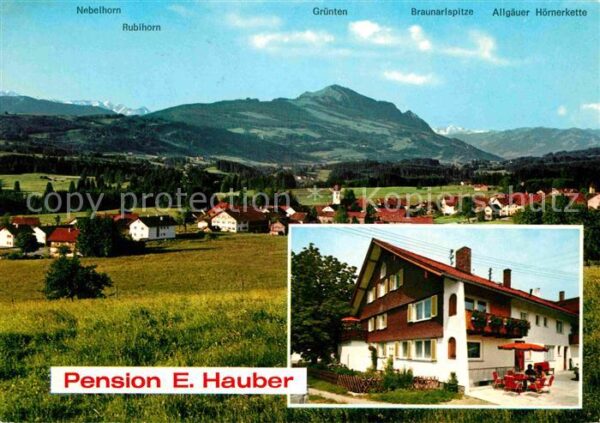 Moosbach Sulzberg Gesamtansicht mit Alpenpanorama Pension
