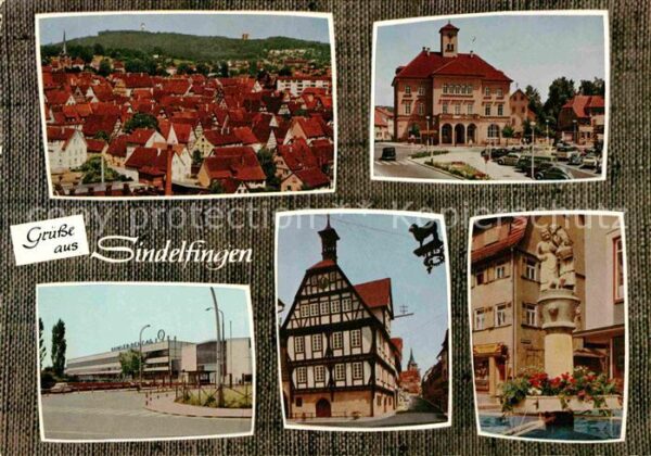 Sindelfingen Blick über die Stadt Rathaus Fachwerkha