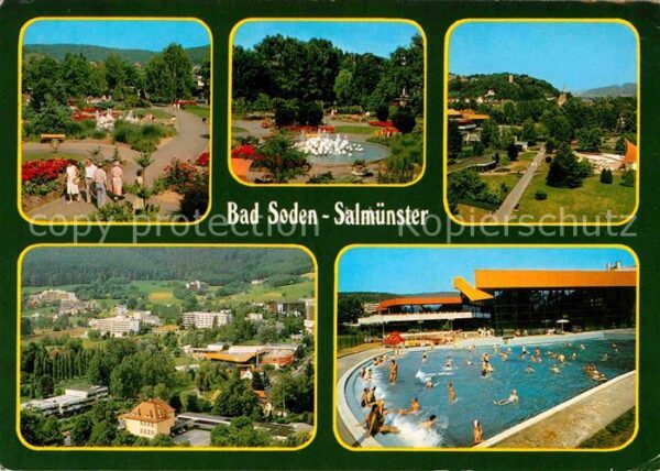 Bad Soden-Salmuenster Kurpark Wasserspiele Schwimmbad Stadtbi