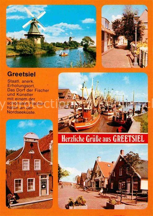 Greetsiel Wasserstrasse Windmühle Teilansichten H