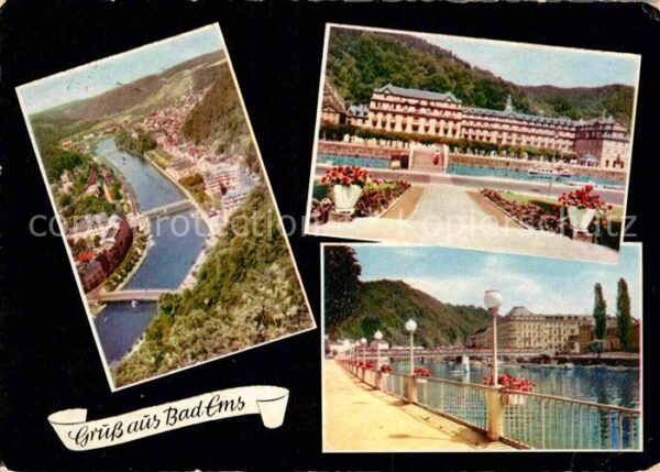 Bad Ems Panorama Blick über die Ems Uferpromena