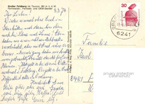Grosser Feldberg Taunus Fernmeldeturm Sender Fliegeraufnahme – Bild 2