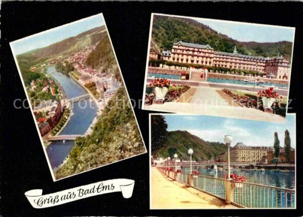Bad Ems Panorama Blick über die Ems Uferpromena