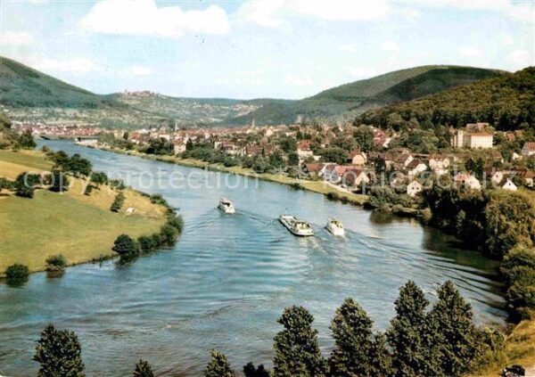 Neckargemuend Panorama Blick über den Neckar
