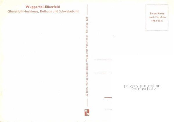 Elberfeld Wuppertal Glanzstoff Hochhaus Rathaus Schwebebahn – Bild 2