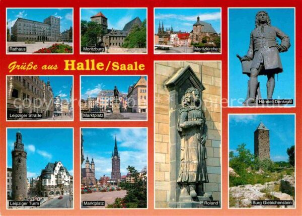 Halle Saale Rathaus Moritzburg Kirche Händel Denkma