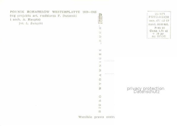 Danzig Westpreussen Pomnik Bohaterow Westerplatte Denkmal – Bild 2