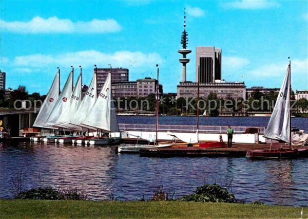 Hamburg Aussenalster mit Fernsehturm Hotel Hamb