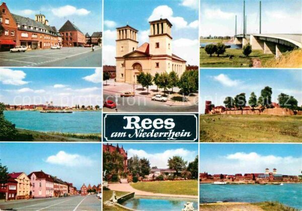 Rees Rhein Teilansichten Kirche Rhein Brücke Prome