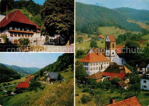 Muehlenbach Baden Ortspartie Kirche Panorama Schwarzwald