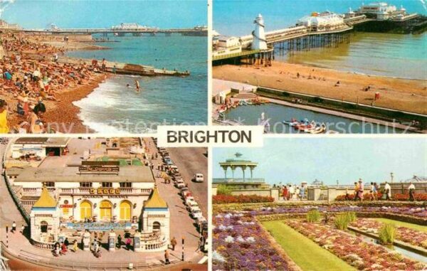 Brighton East Sussex Beach Aquarium West-Pier Sunken-Gardens