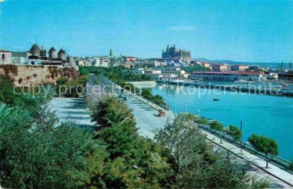 Palma de Mallorca Paseo Maritimo y la Catedral