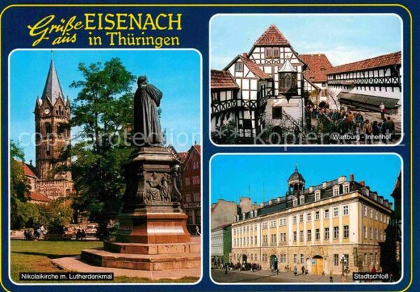 Eisenach Thueringen Nikolaikirche Lutherdenkmal Warburg Inn