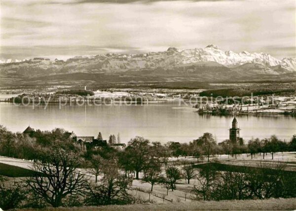 Bodensee Überlingen mit Mainaubucht und Säntis