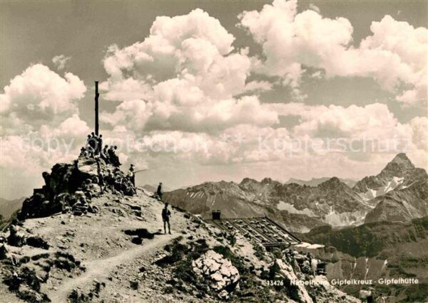 Nebelhorn Gipfelkreuz Gipfelhütte bei Oberstdorf