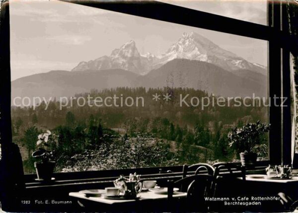 Berchtesgaden Blick von Cafe Rottenhöfer auf Watzmann