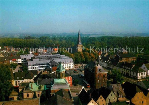 Rheinberg Altes und Neues Rathaus Fliegeraufnahme