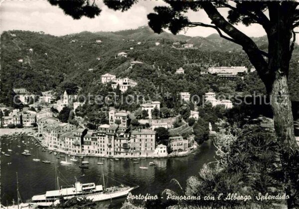 Portofino Liguria Panorama con Albergo Splendido