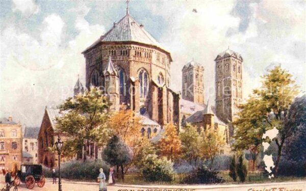 Koeln Rhein St Gereon Kirche Tucks Postkarte Oilett