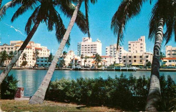Miami Beach Long across Indian Creek beach front ho