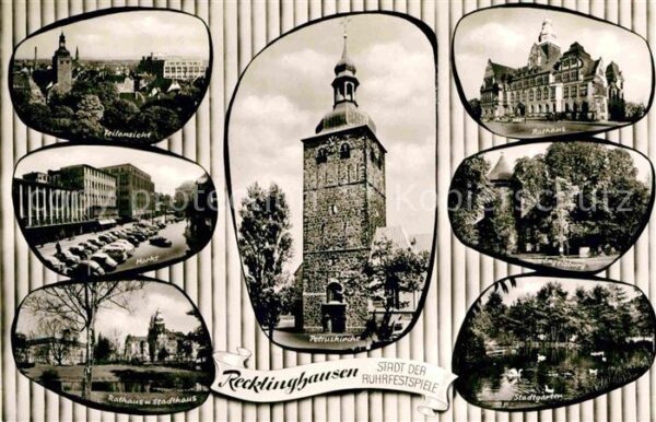 Recklinghausen Westfalen Markt Rathaus Stadthaus Petruskirche En