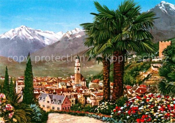 Merano Meran Stazione di Cura Panorama Kurort Palmen