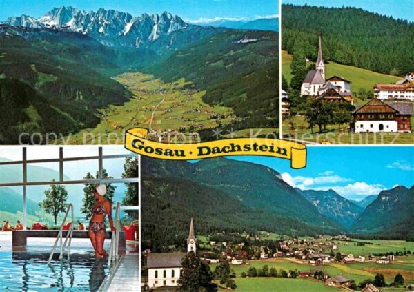 Gosau Oberoesterreich Panorama Dachsteingebirge Ortsansicht m