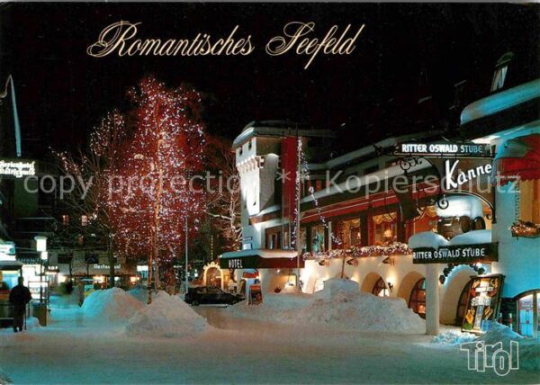 Seefeld Tirol Winterabend in der Fussgängerzone