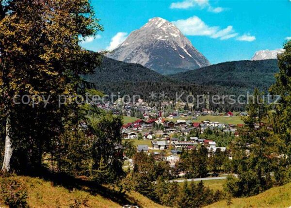 Seefeld Tirol Panorama mit Hohe Munde und Zugspitze