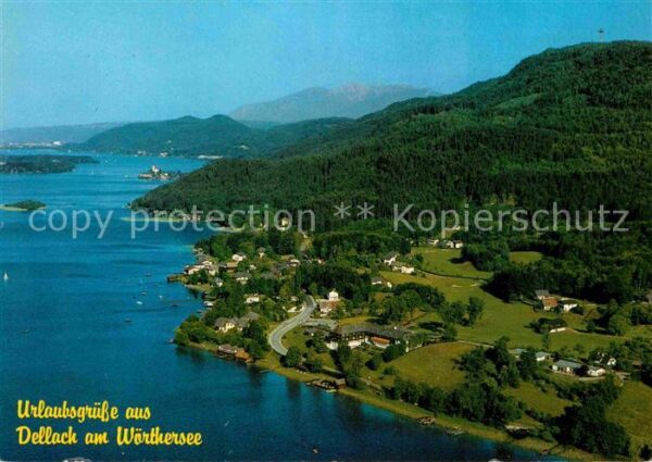 Dellach Woerthersee mit Blick nach Maria Wörth Fliegeraufna