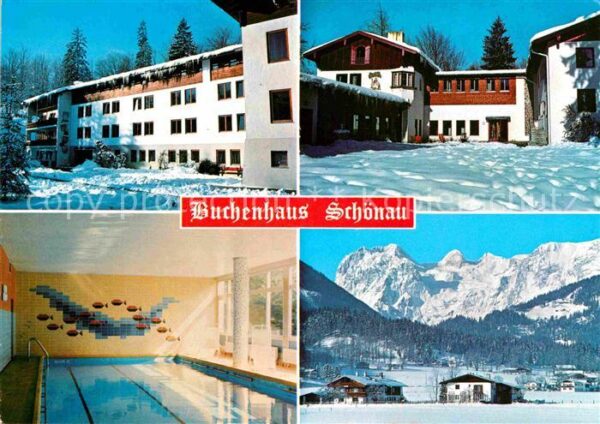 Schoenau Berchtesgaden Haus der Jugend Hallenbad Winterpanoram