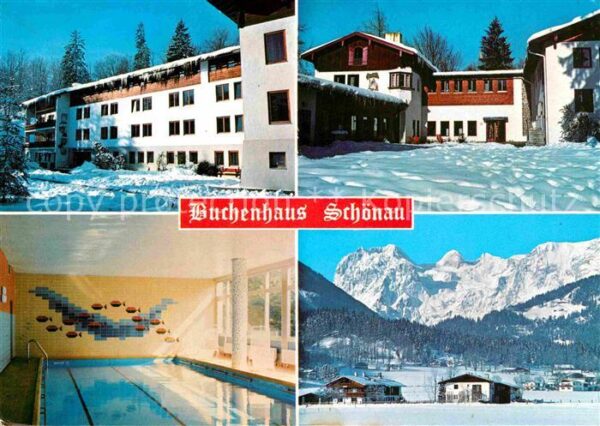 Schoenau Berchtesgaden Haus der Jugend Hallenbad Winterpanoram