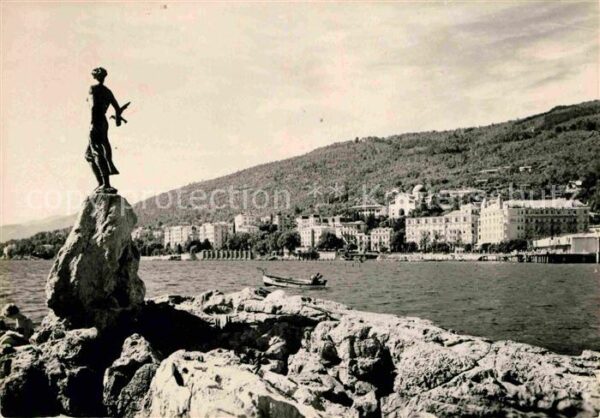 Opatija Abbazia Mädchen mit Möwe Statue Wahrzeichen