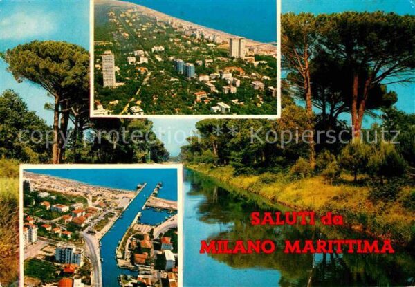 Milano Marittima Landschaft Hafen Strand Fliegeraufnahme