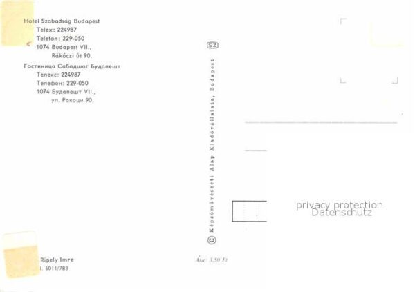 Budapest Hote Szabadsag – Bild 2