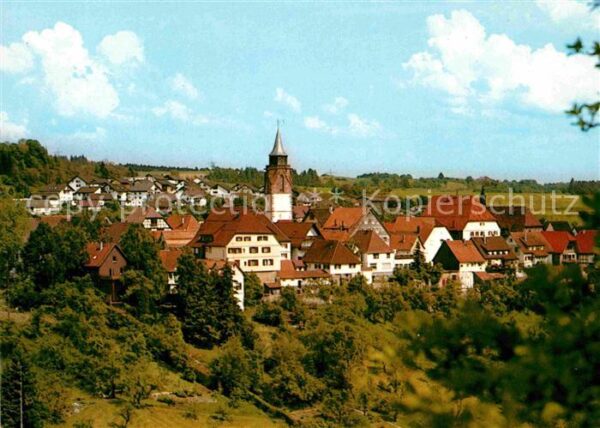 Dornstetten Wuerttemberg Ortsansicht mit Kirche Luftkurort im Sc