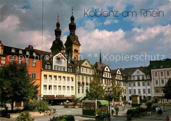 Koblenz Rhein Am Plan Altstadt Platz Kirchtürme