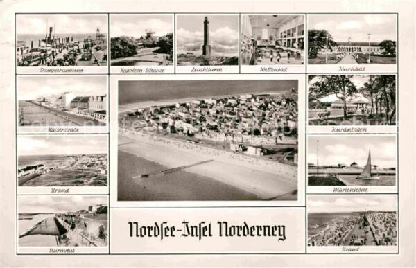 Norderney Nordseebad Dampferankunft Kaiserstrasse Strand Leu