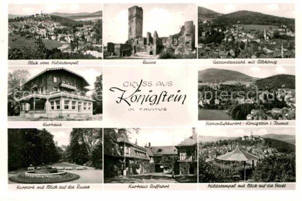 Koenigstein Taunus Kurhaus Blick vom Hildatempel Ruine Pan