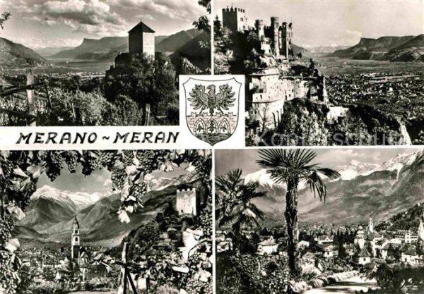 Meran Merano Schloss Burg Gesamtansicht Kirche