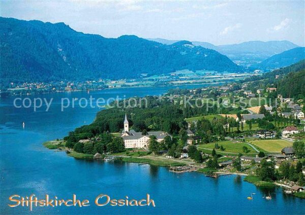 Ossiach Fliegeraufnahme Stiftskirche