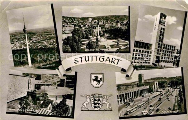 Stuttgart Fernsehturm Schlossplatz Rathaus Konzer