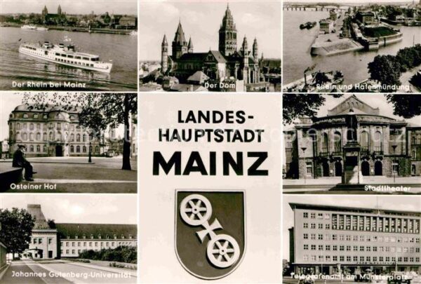 Mainz Rhein Dampfer Dom Hafenmündung Osteiner Hof S