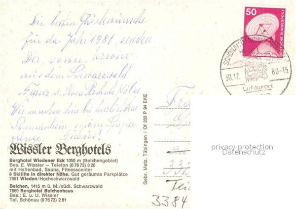 Wieden Schwarzwald Wissler Berghotels Wiedener Eck und Bel – Bild 2