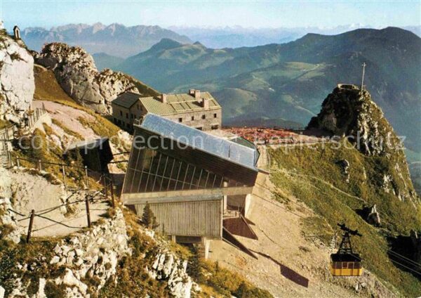 Wendelsteinhaus mit Wendelsteinbahn und Blick zum Wilde
